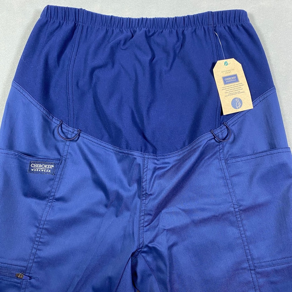 Cherokee Workwear Revolution Maternity Scrub Pants Navy Blue Small Tall WW155T